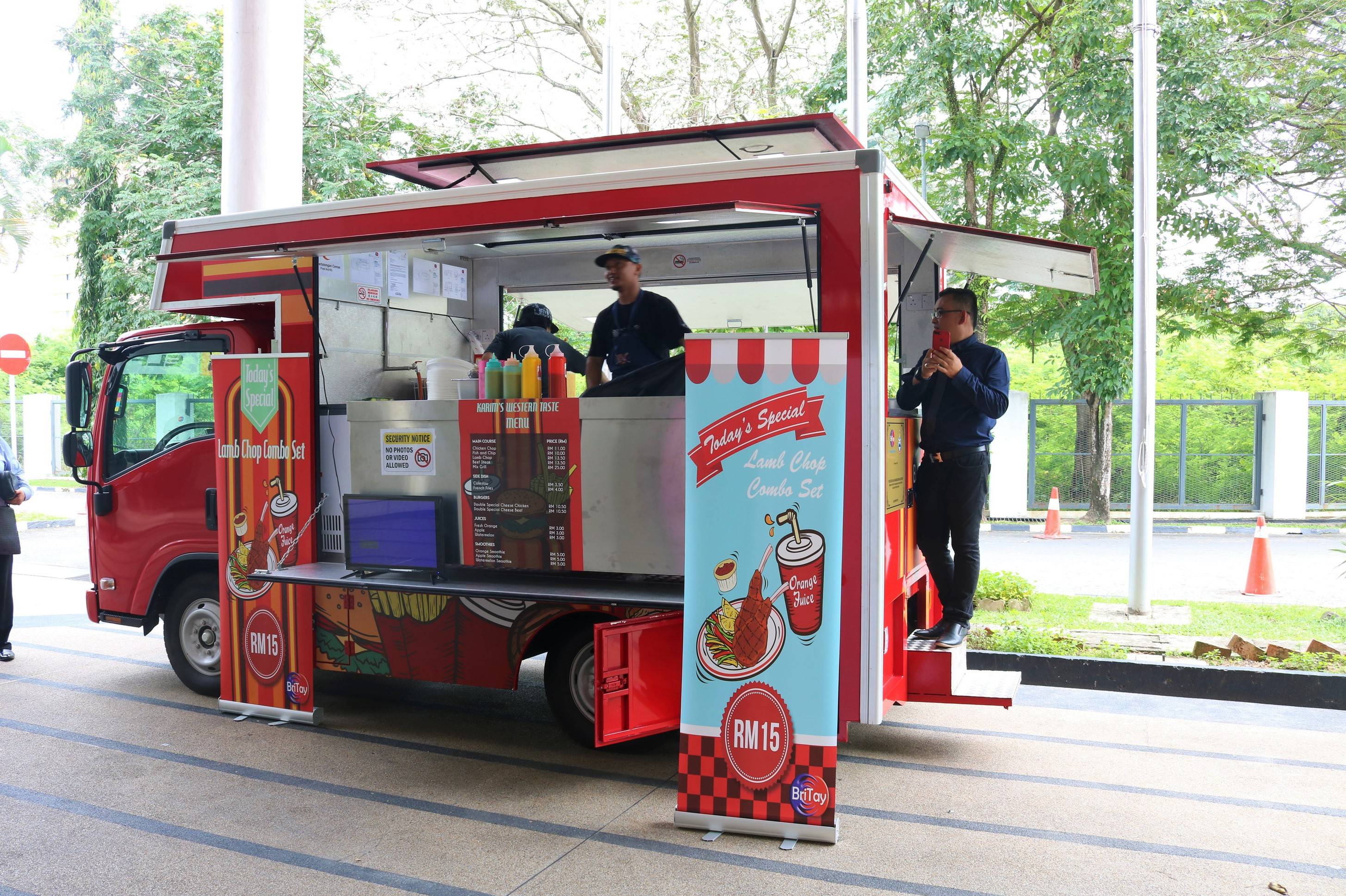 Preparing food on Mobile Food Truck