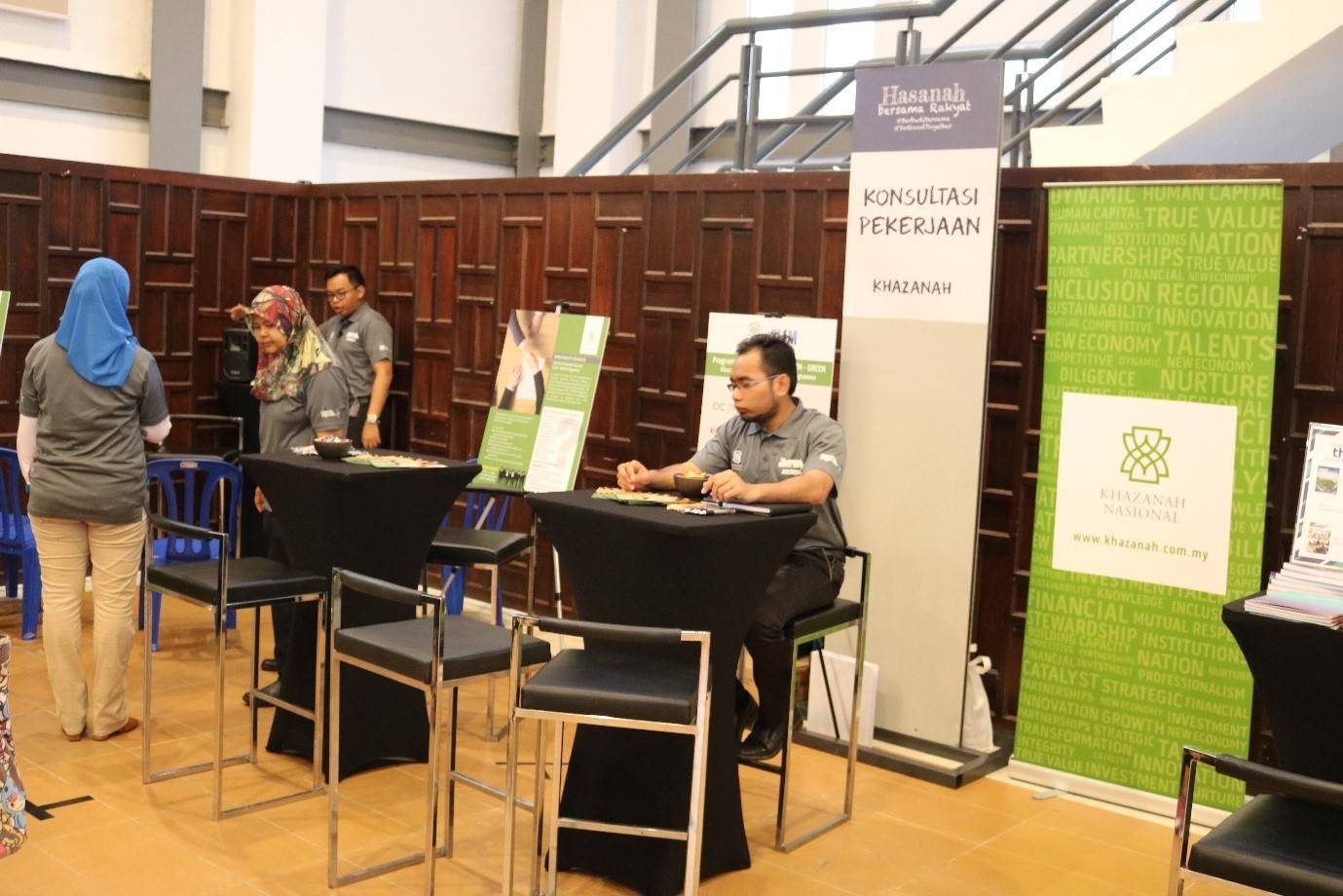 Khazanah Nasional booth, located at the entrance of the main hall.